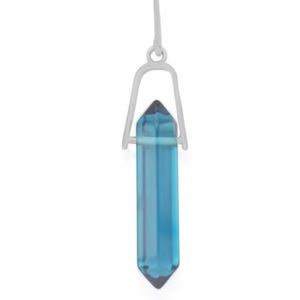 Blue Zircon Spike Necklace Pendant